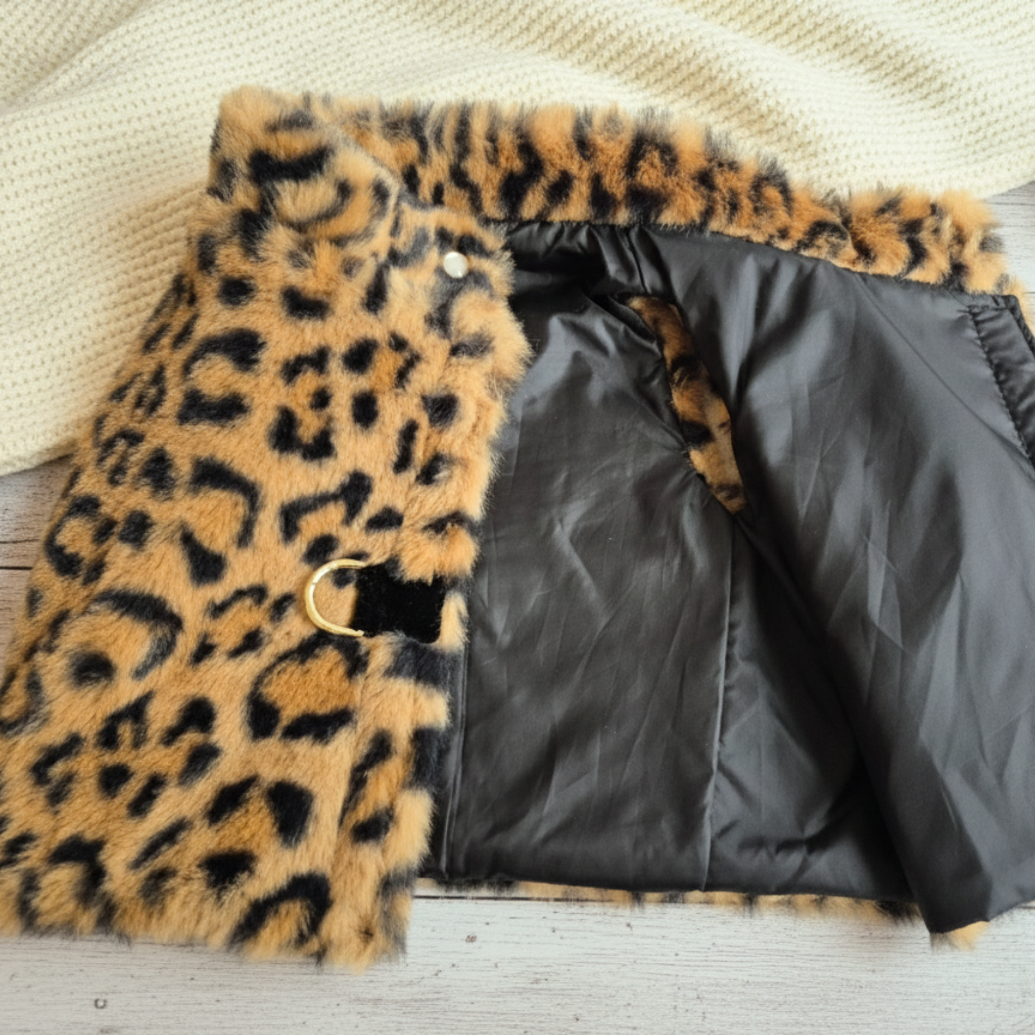 Pettorina Invernale Leopard Fur per Cani